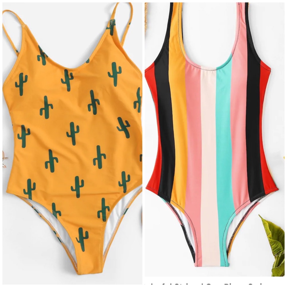 2 one piece bathing suits